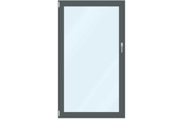 Aluminium-clad uPVC French-door basalt grey