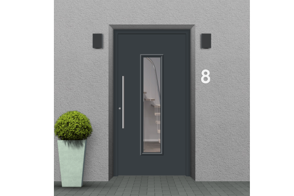 Wood front door anthracite grey