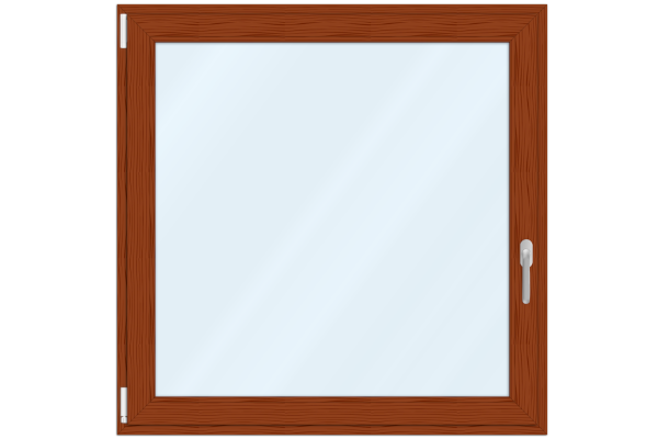 Aluminium-clad uPVC window golden oak