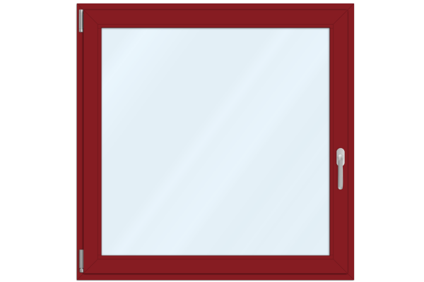 Aluminium-clad uPVC window ruby red