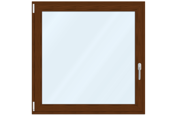 Aluminium-clad uPVC window walnut