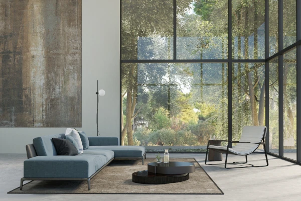 Glass façade in home