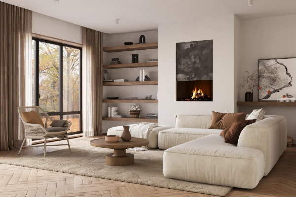 Aluminium windows in living room