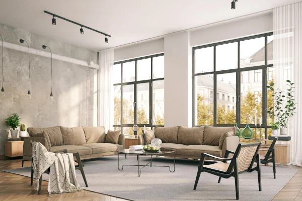 Aluminium windows with glazing bars