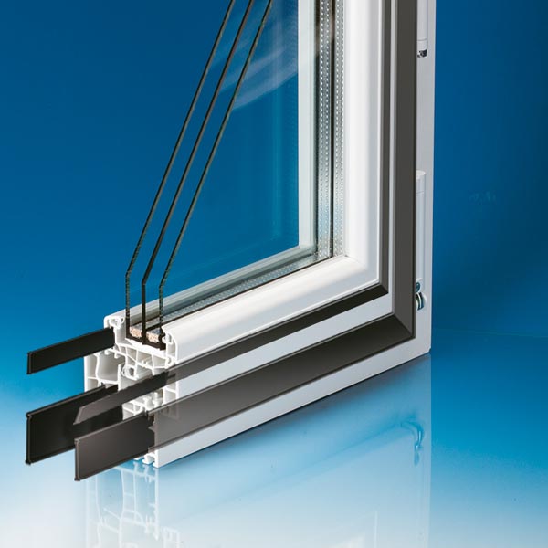 Carbon fibre reinforced uPVC frame