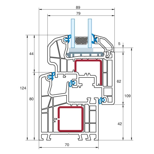 Ideal 5000 recessed detailed cross section view