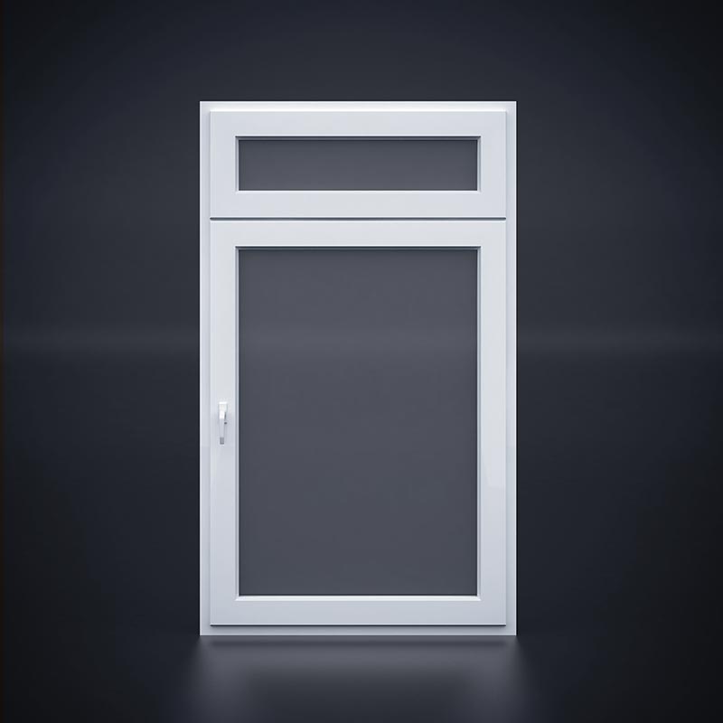 White uPVC transom window